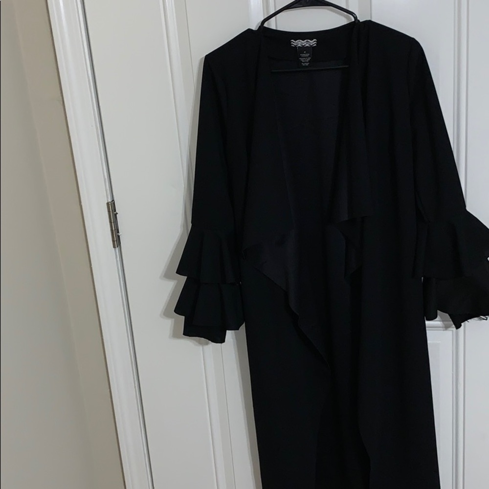 Black trench cardigan